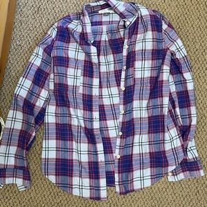 Old Navy blue and orange flannel